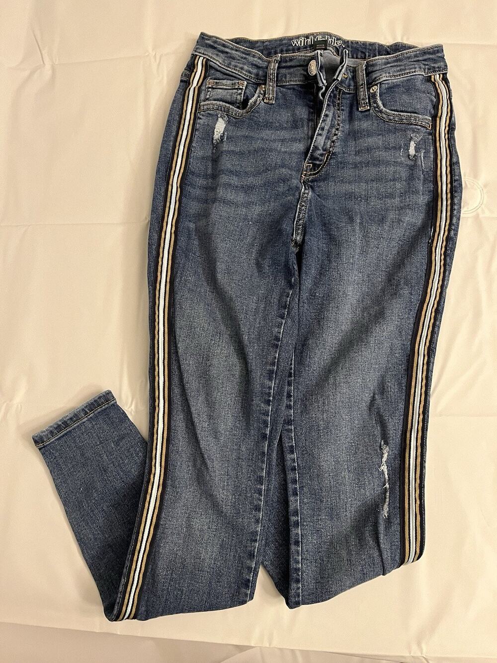 Women’s Wild Fable Jeans Size 2 Blue Lot Of 2 One With Stripe